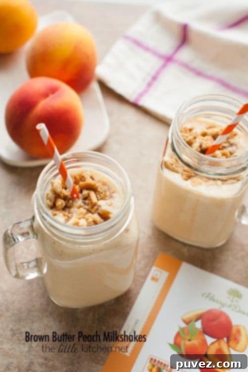 Brown Butter Peach Milkshakes