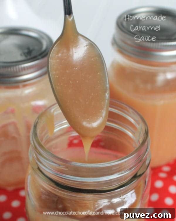 Homemade Caramel Sauce pin graphic