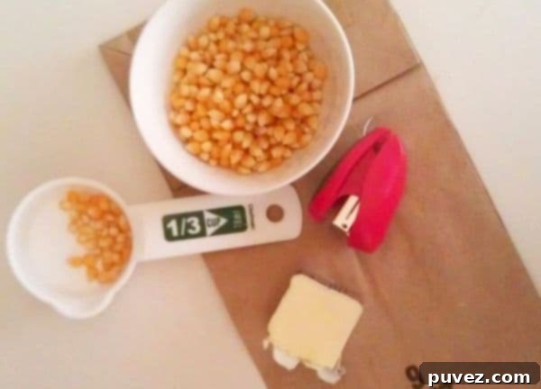 Easy DIY Microwave Popcorn, a simple and classic snack