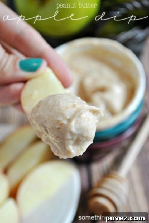 Creamy Peanut Butter Apple Dip, great for fruit