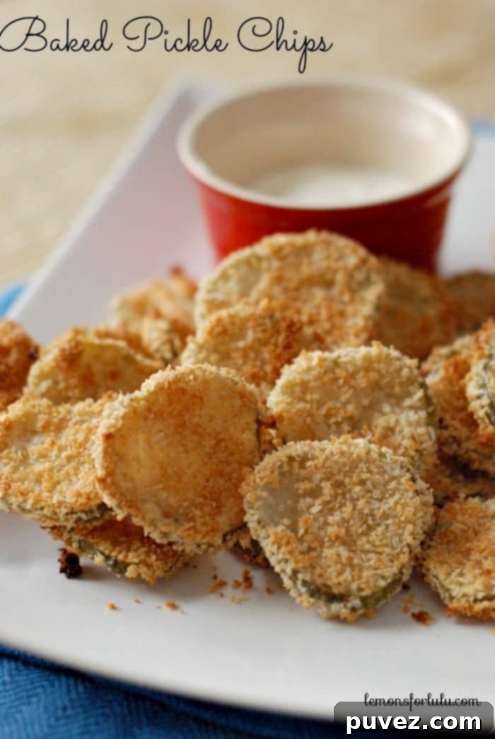 Crispy Baked Pickle Chips, a unique savory snack