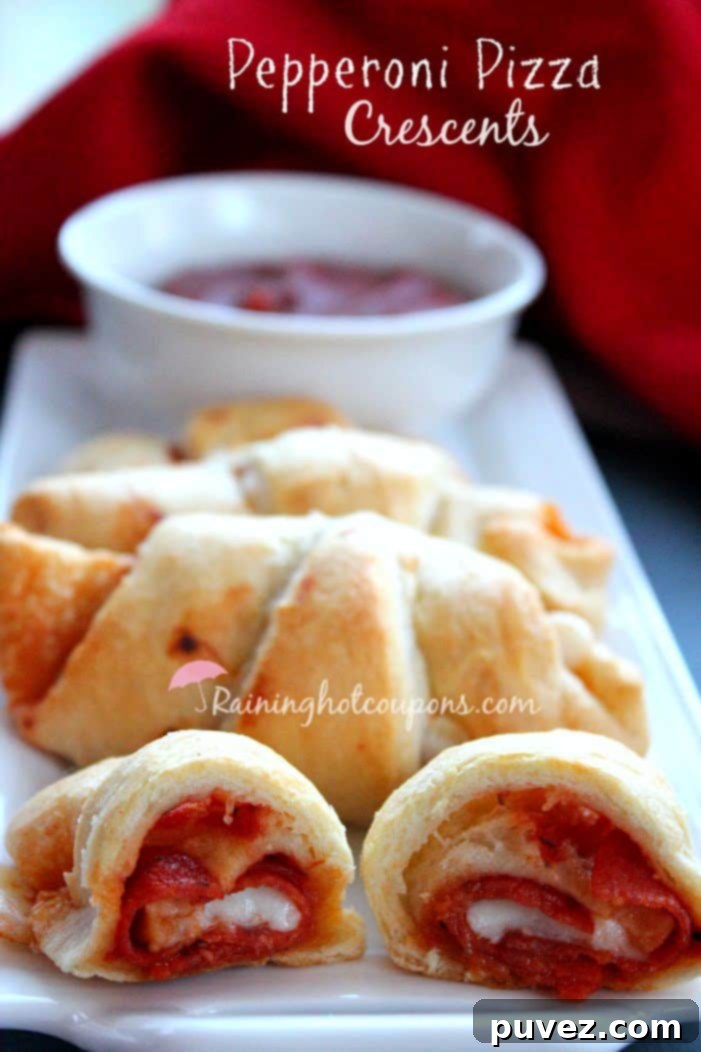 Easy Pepperoni Pizza Crescents, a quick and cheesy snack