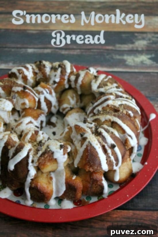Decadent S'mores Monkey Bread, a sweet, pull-apart treat