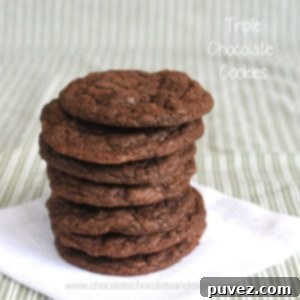 Triple Chocolate Cookies - Cocoa Powder, Semi-sweet Chocolate and Milk Chocolate team up making these cookies irresistibly Chocolatey!