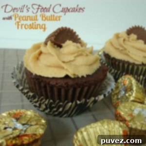 Devil's Food Cupcakes with Peanut Butter Frosting large 99c