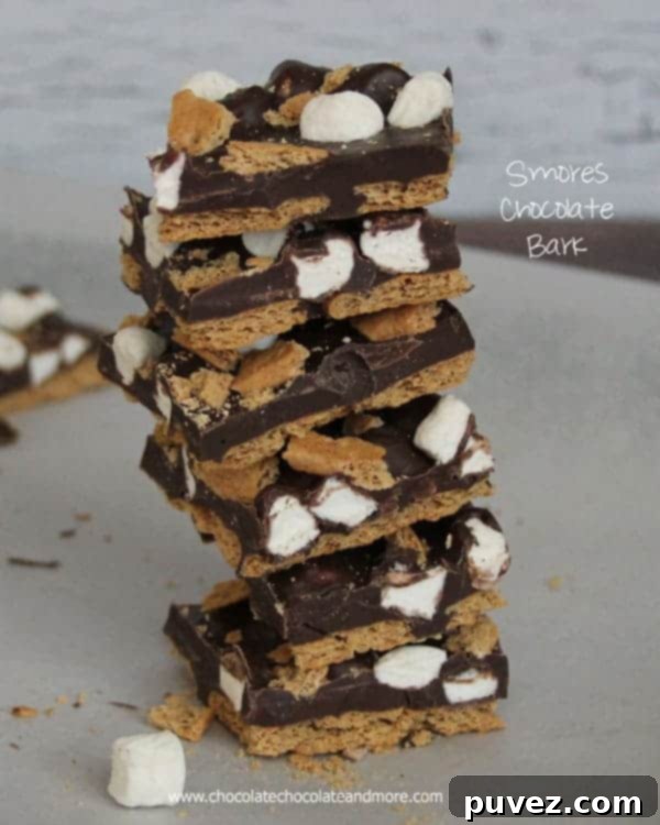Finished S'mores Chocolate Bark ready to be broken into pieces