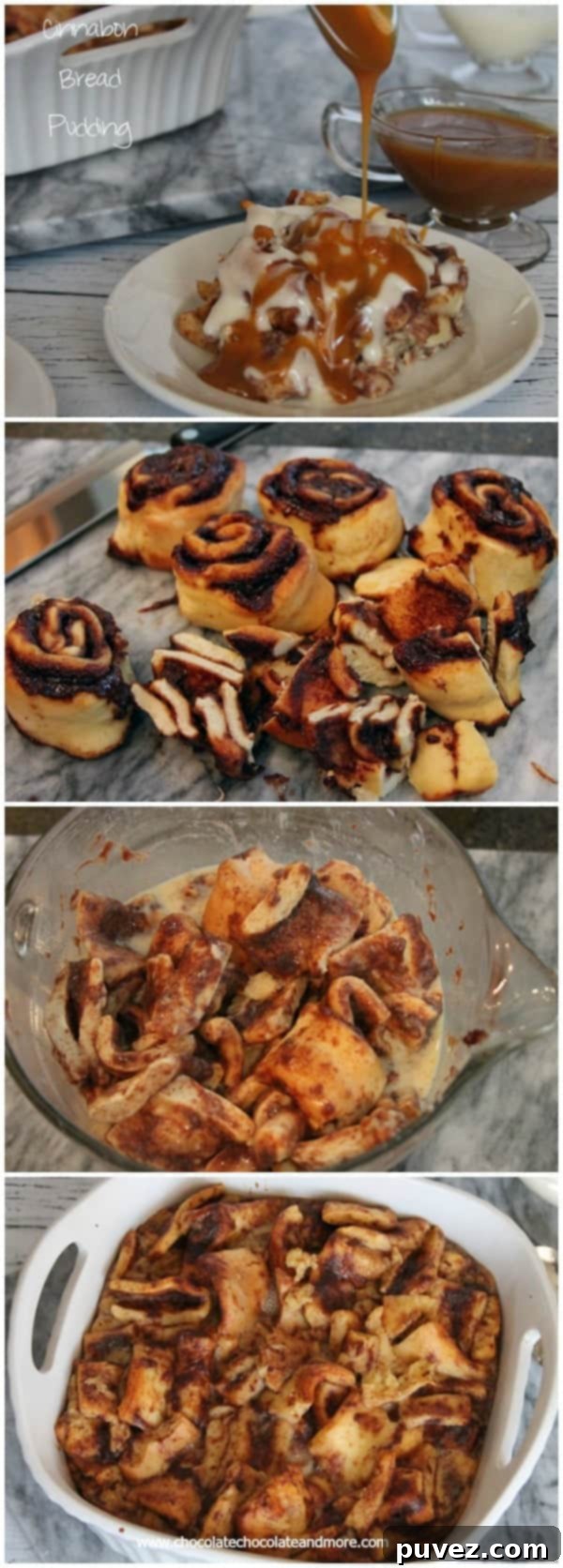 Delicious Cinnabon Bread Pudding, perfectly golden brown and ready to serve.