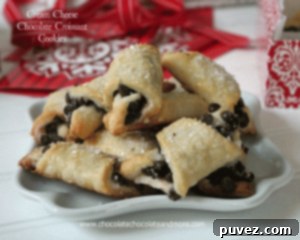 Delicious Cream Cheese Chocolate Croissant Cookies by Chocolate Chocolate and More.