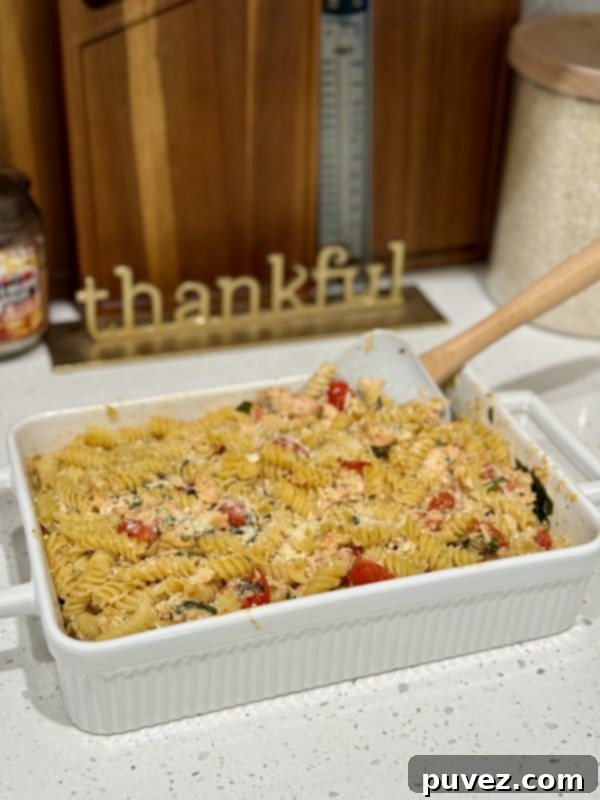 Garlic & Cheese Salmon Pasta